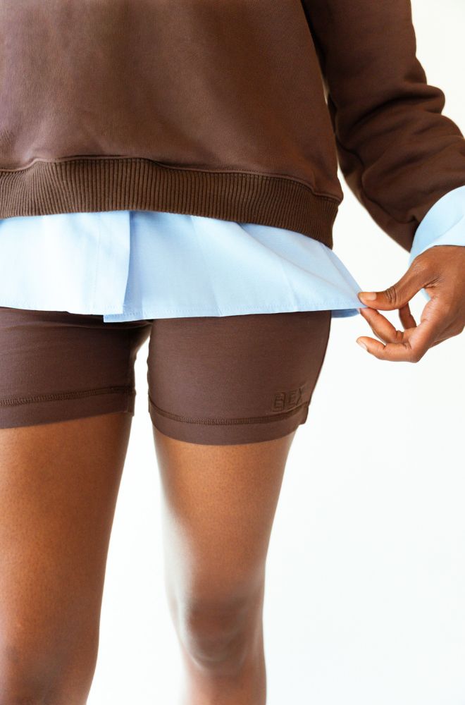 Brown Monochrome Biker Shorts