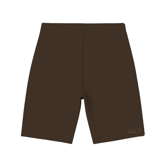 Brown Monochrome Biker Shorts
